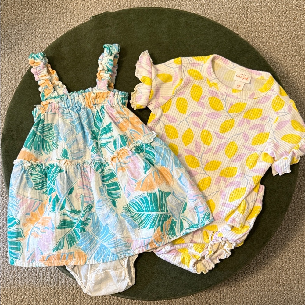 Colorful Baby Dress and Romper Set (2 outfits!)